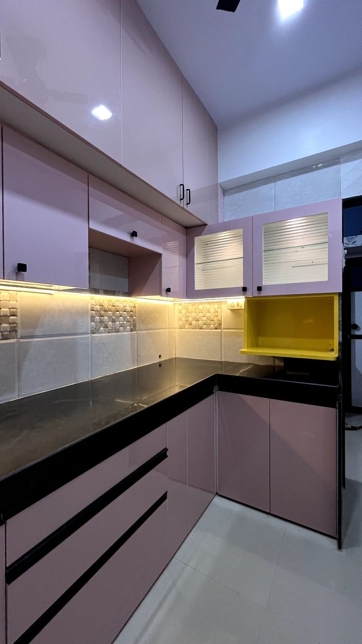 Custom kitchen interior featuring sleek countertops and smart storage by Elite Interiors"